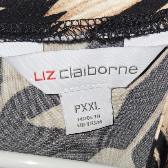 Liz Claiborn Floral Black and Cream Women's Top PXXL - Picture 4 of 4